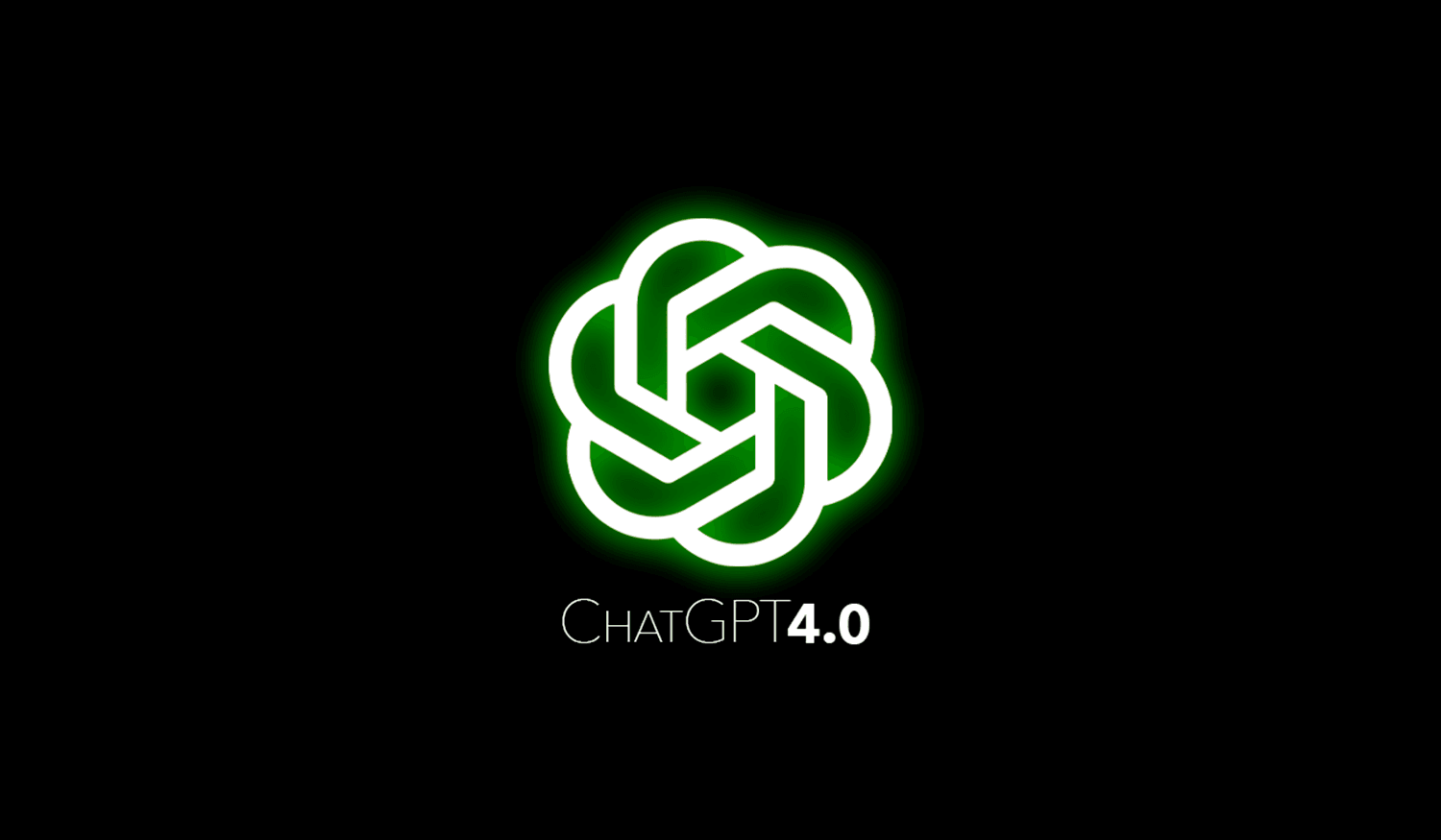 Leuchtendes grünes ChatGPT-Logo