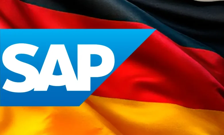 Deutsche Flagge mit SAP-Logo